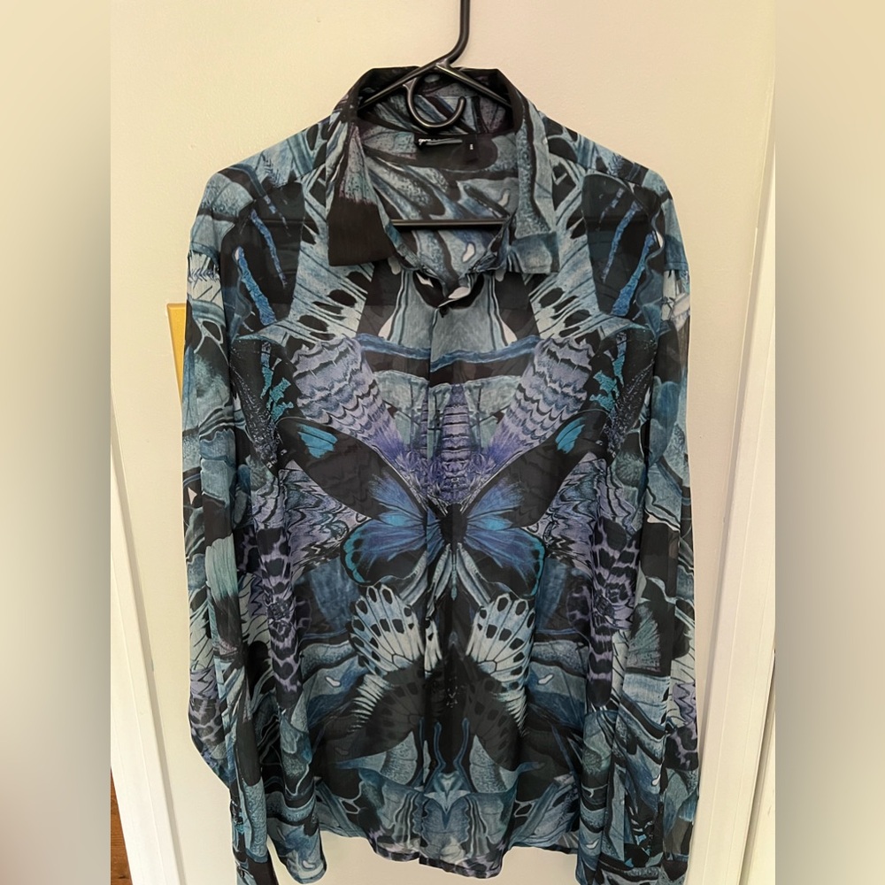 ASOS design sheet butterfly print shirt